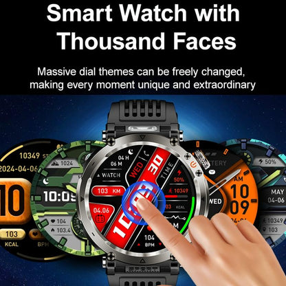 Waterproof Smart Watch With Flashlight Banknote Detector And Compass - Camo - Army Green