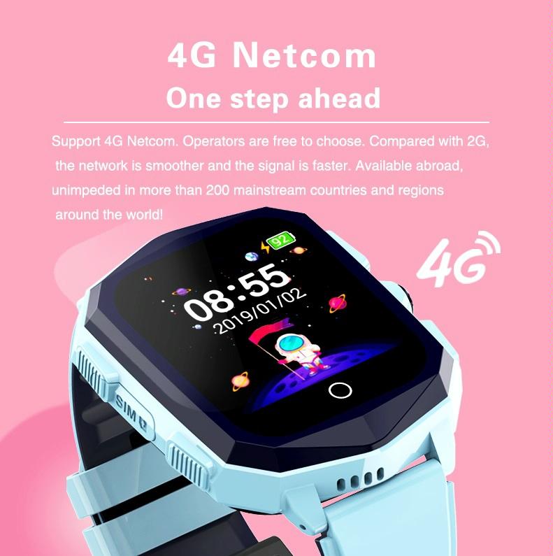 1.4 Inch 4G Gps Positioning Children Calling Watch With Sos Function - Blue