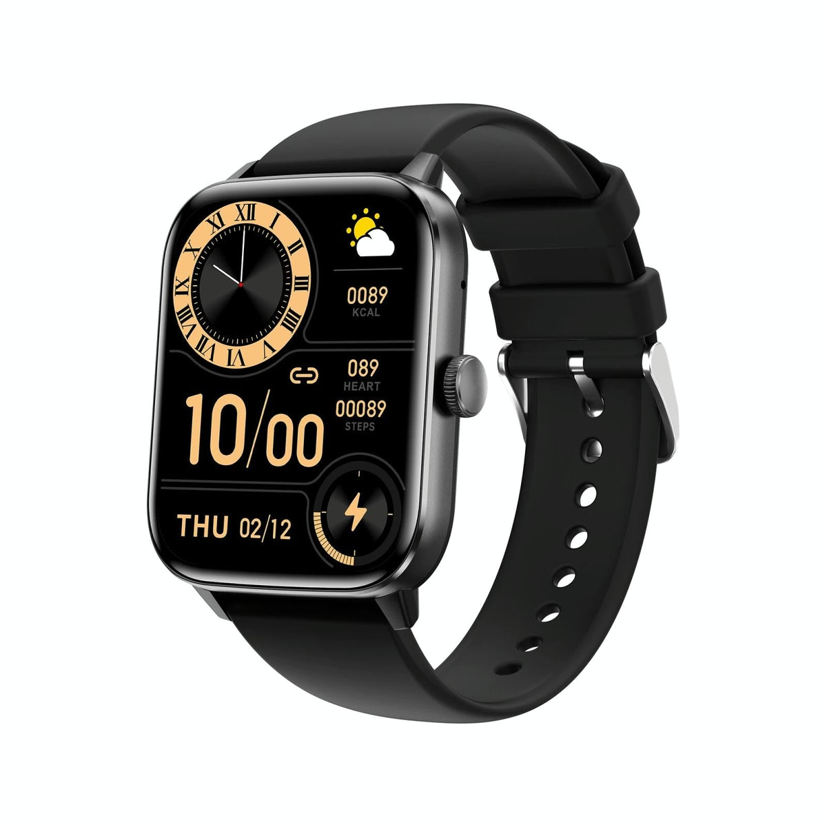 1.91 Inch Bt5.2 Smart Sport Watch Support Sleep / Heart Rate / Blood Oxygen / Temperature / Blood Pressure Health Monitor - Black