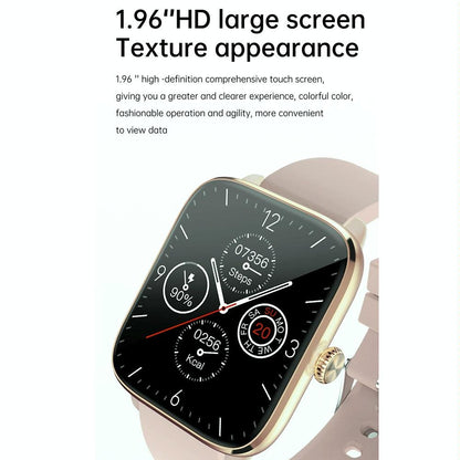 1.96 Inch Ip67 Waterproof Silicone Band Smart Watch Supports Dual-Mode Bluetooth Call / Heart Rate Monitoring - Pink