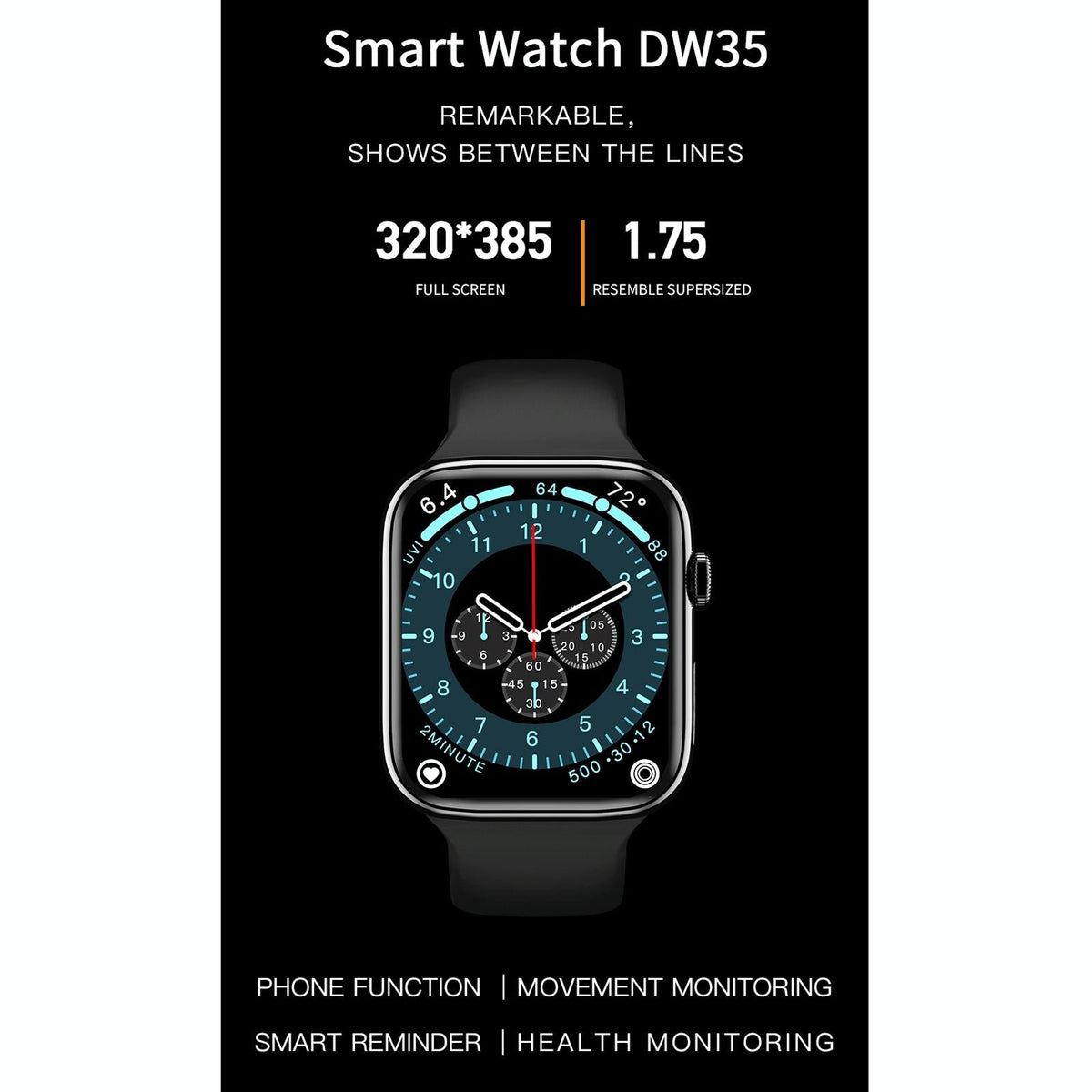 1.75 Inch Full Screen Ip67 Waterproof Smart Watch Support Sleep Monitor / Heart Rate Monitor / Bluetooth Call - Pink
