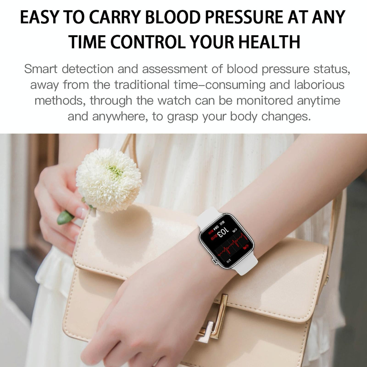 1.75 Inch Full Screen Ip67 Waterproof Smart Watch Support Sleep Monitor / Heart Rate Monitor / Bluetooth Call - Pink