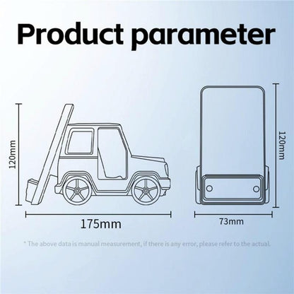 6 In 1 Car Shape Speaker With Clock & Wireless Charger - Orange