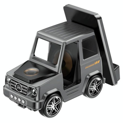 6 In 1 Car Shape Speaker With Clock & Wireless Charger - Orange