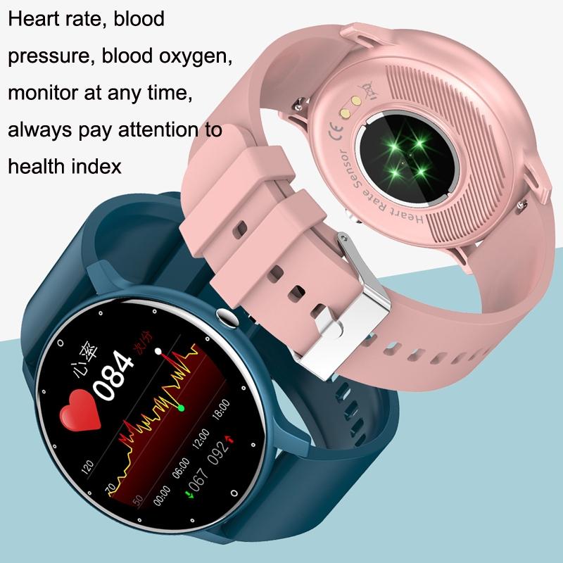 Smart Heart Rate Blood Pressure Oxygen Monitoring Sports Pedometer Wireless Bluetooth Watch - Black