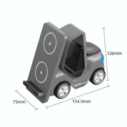 15W 3 In 1 Forklift Wireless Charger With Led Light - Orange