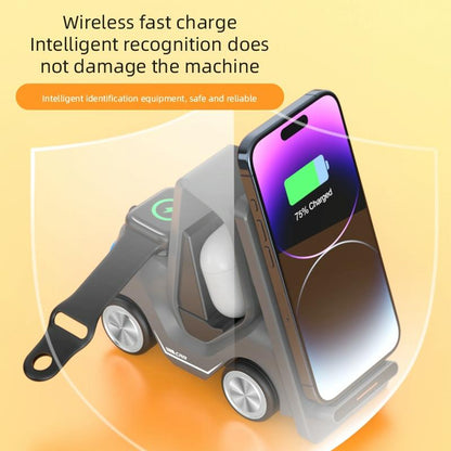 15W 3 In 1 Forklift Wireless Charger With Led Light - Orange