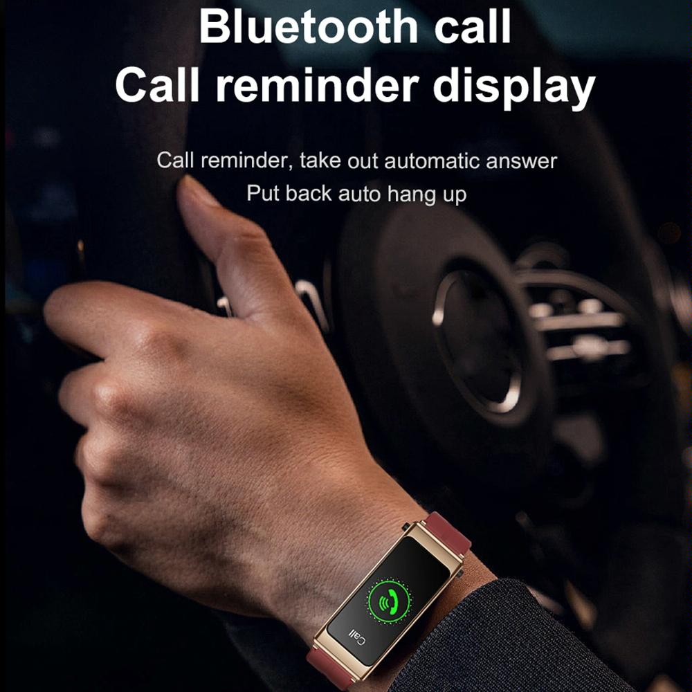 1.14 Inch Steel Band Earphone Detachable Smart Watch Support Bluetooth Call - Gold