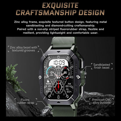 2.02 Inch Sport Smart Watch Support Bluetooth Call / Sleep / Blood Oxygen / Heart Rate / Blood Pressure Health Monitor - Green