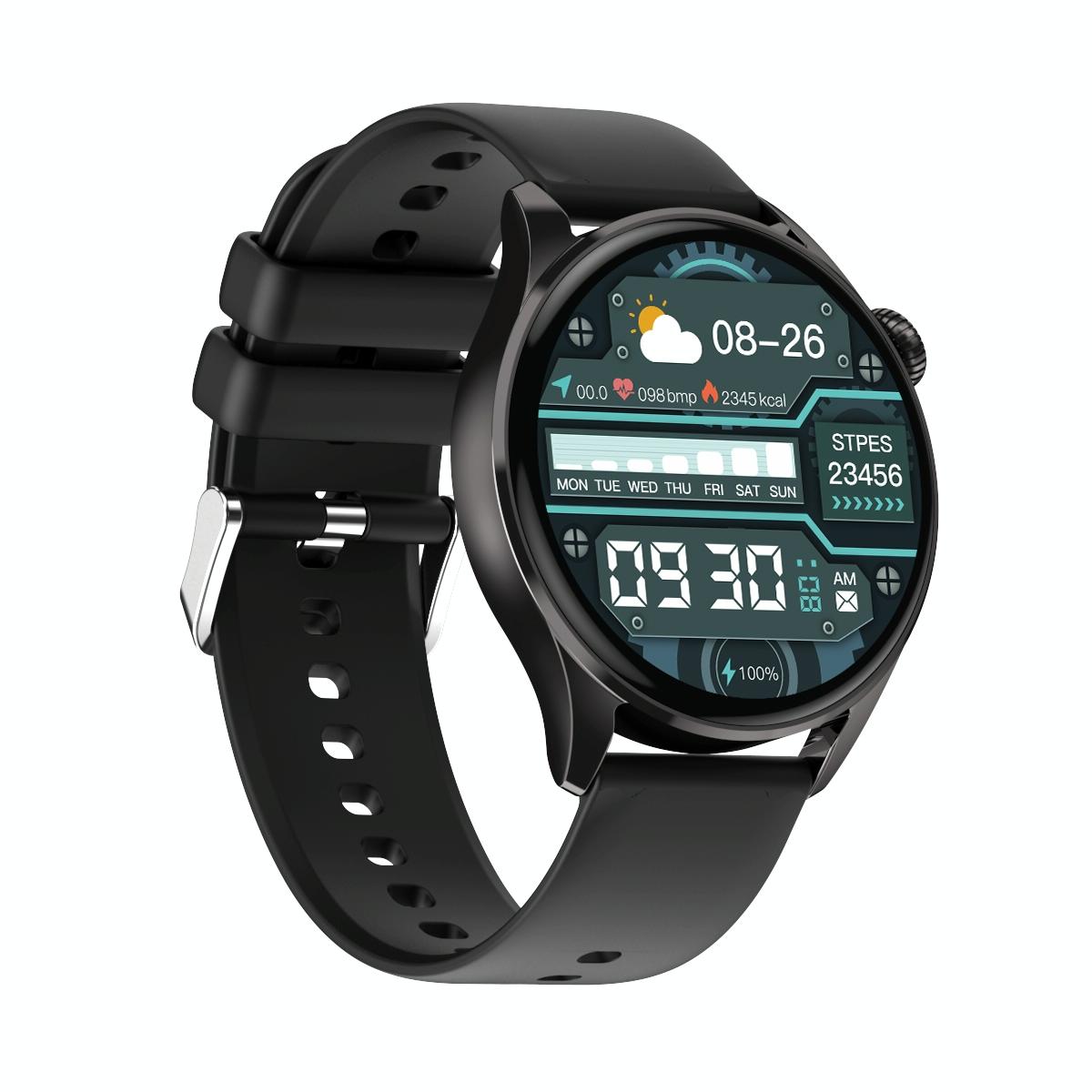 Smart Watch With Heart Rate And Blood Pressure Monitoring - Colour Screen - Silver