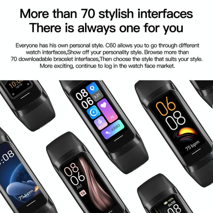 Ip67 Waterproof Smart Fitness Band - Compact And Durable - Black