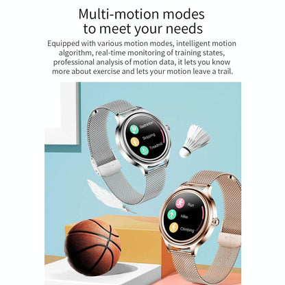 1.09 Inch Hd Colour Screen Bluetooth 5.0 Ip68 Waterproof Smart Watch Sleep & Heart Rate Monitor Blood Oxygen Tracking Steel Strap - Silver