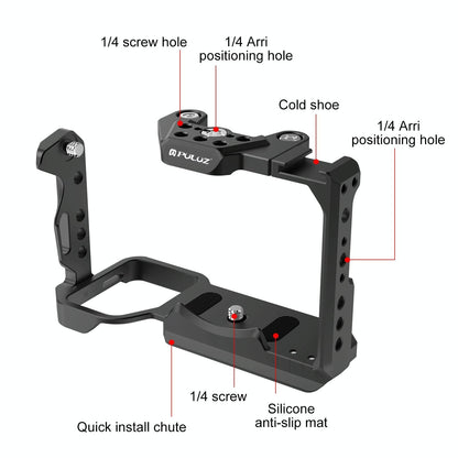 Camera Cage With Nota Slider - Metal Stabilizer Rig Black for Sony Ilme-Fx30 / Fx3