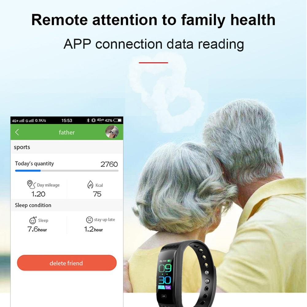 Smart Bracelet With Call Reminder Heart Rate & Sleep Monitoring - Ip67 Waterproof - Black