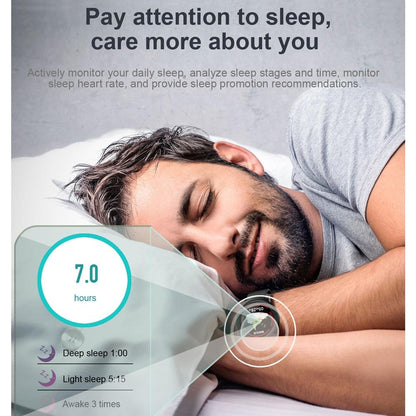 Smart Bracelet With Call Reminder Heart Rate & Sleep Monitoring - Black