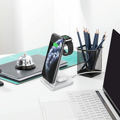 3 In 1 Foldable Charging Stand For Iphones Apple Watch And Airpods - Black