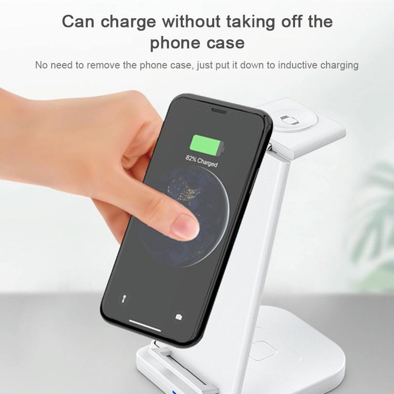 3 In 1 Foldable Charging Stand For Iphones Apple Watch And Airpods - Black