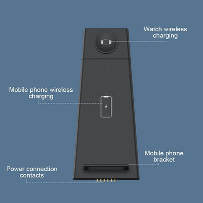 3 In 1 Foldable Charging Stand For Iphones Apple Watch And Airpods - Black