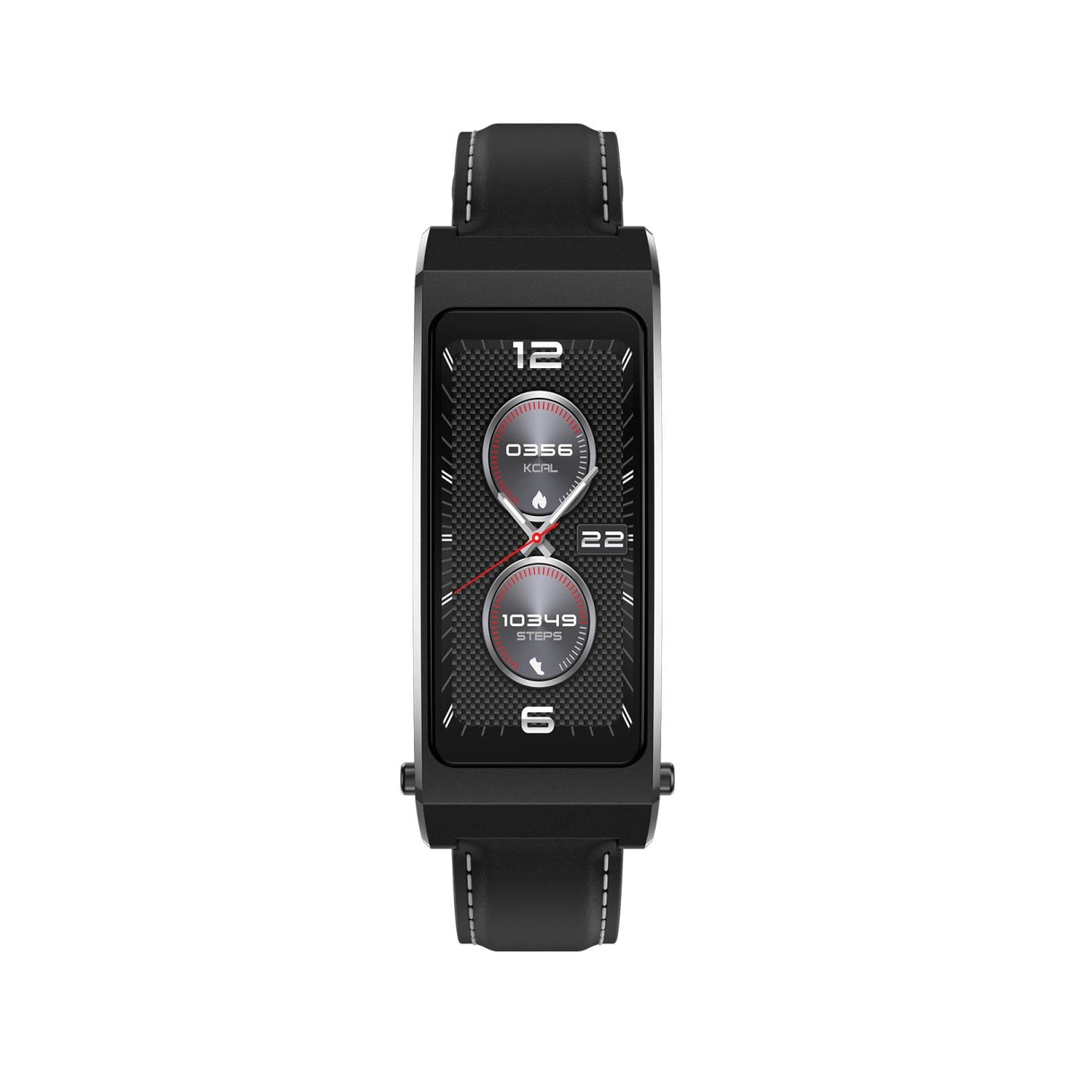 Smart Health Monitoring Bracelet With Bt Call And Leather Strap - Tarnish Silicone Strap