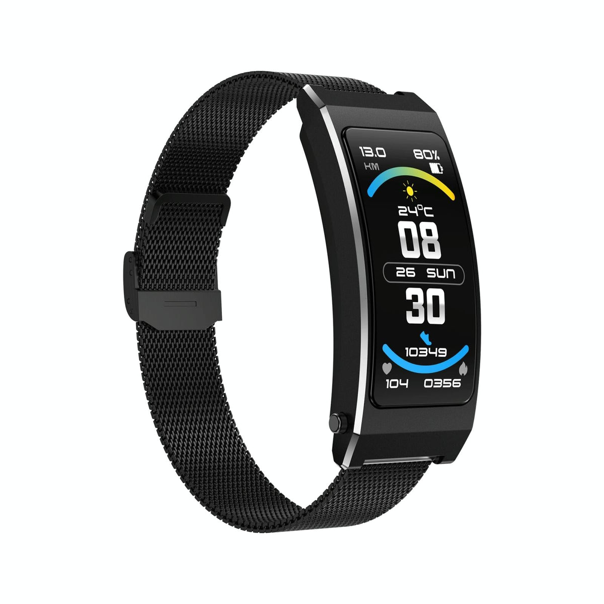 Smart Health Monitoring Bracelet With Bt Call And Leather Strap - Tarnish Silicone Strap