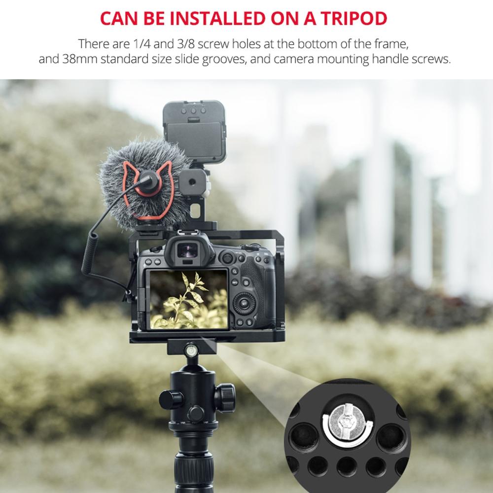 Video Camera Cage Stabilizer With Handle for Canon R5 / R6