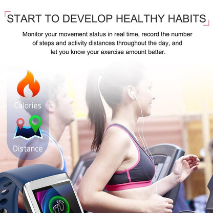 Waterproof Smart Bracelet With Call Reminder And Health Monitoring - Black