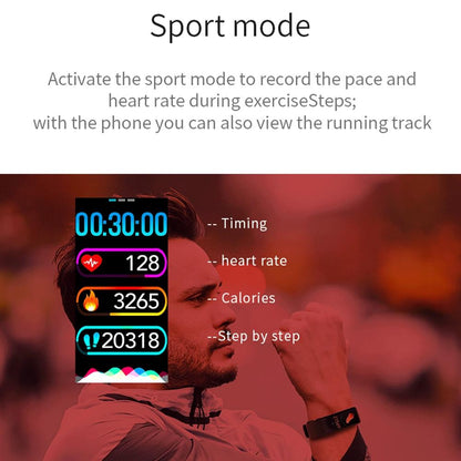 Waterproof Smart Bracelet With Call Heart Rate Bp Sleep And Sedentary Functions - Black