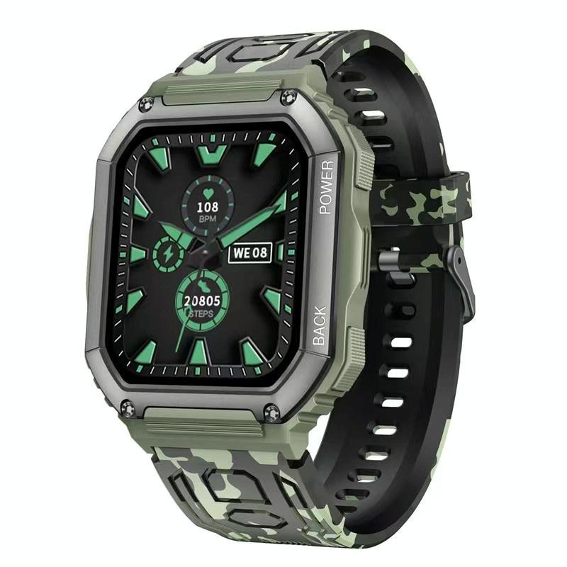 Waterproof Pedometer Sport Smart Watch Support Heart Rate / Blood Pressure Monitoring / Bt Calling - Black