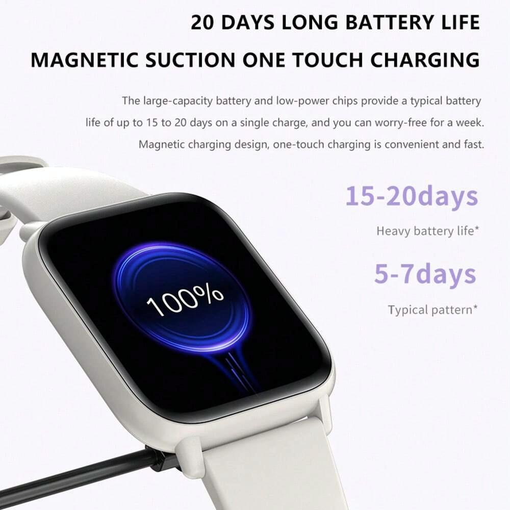 1.83 Inch Ip68 Waterproof Smart Watch Support Body Temperature Monitoring / Heart Rate / Blood Oxygen / Blood Pressure Monitoring - Black