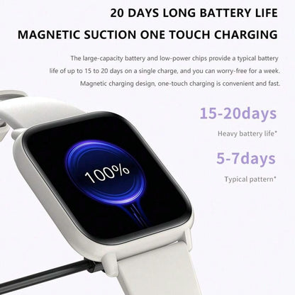 1.83 Inch Ip68 Waterproof Smart Watch Support Body Temperature Monitoring / Heart Rate / Blood Oxygen / Blood Pressure Monitoring - Black