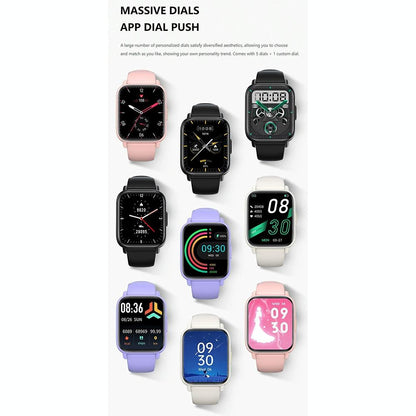 1.83 Inch Ip68 Waterproof Smart Watch Support Body Temperature Monitoring / Heart Rate / Blood Oxygen / Blood Pressure Monitoring - Black