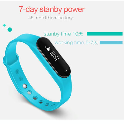 Bluetooth Smart Bracelet With Heart Rate Monitor And Sleep Tracker - Black