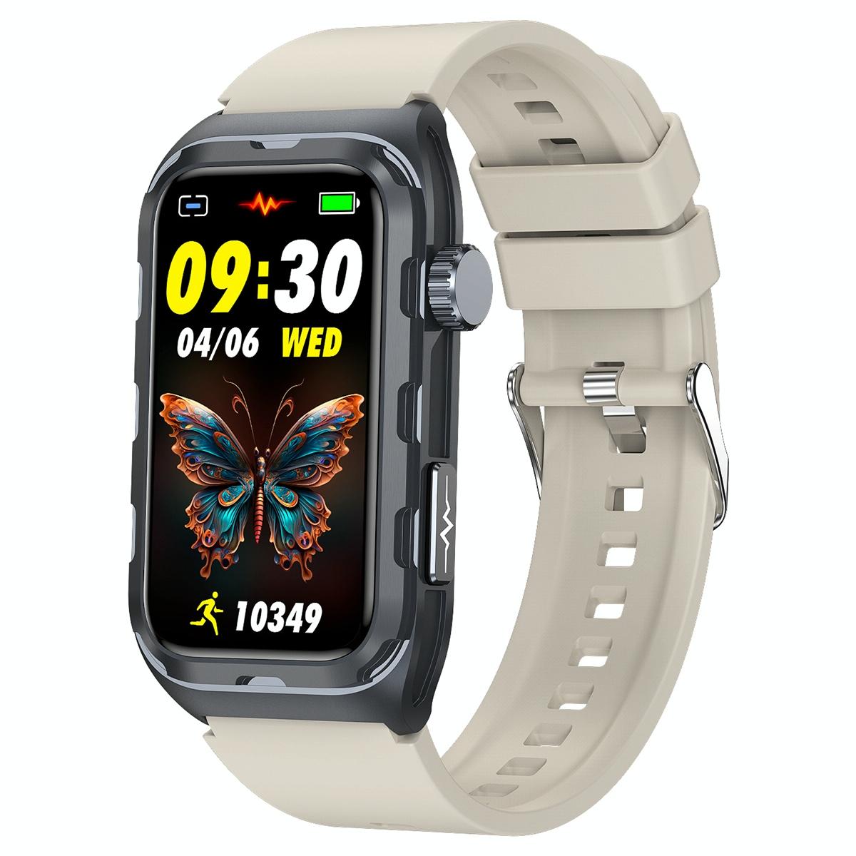 Waterproof Ecg Smart Watch For Health Monitoring - Ip68 - Blue