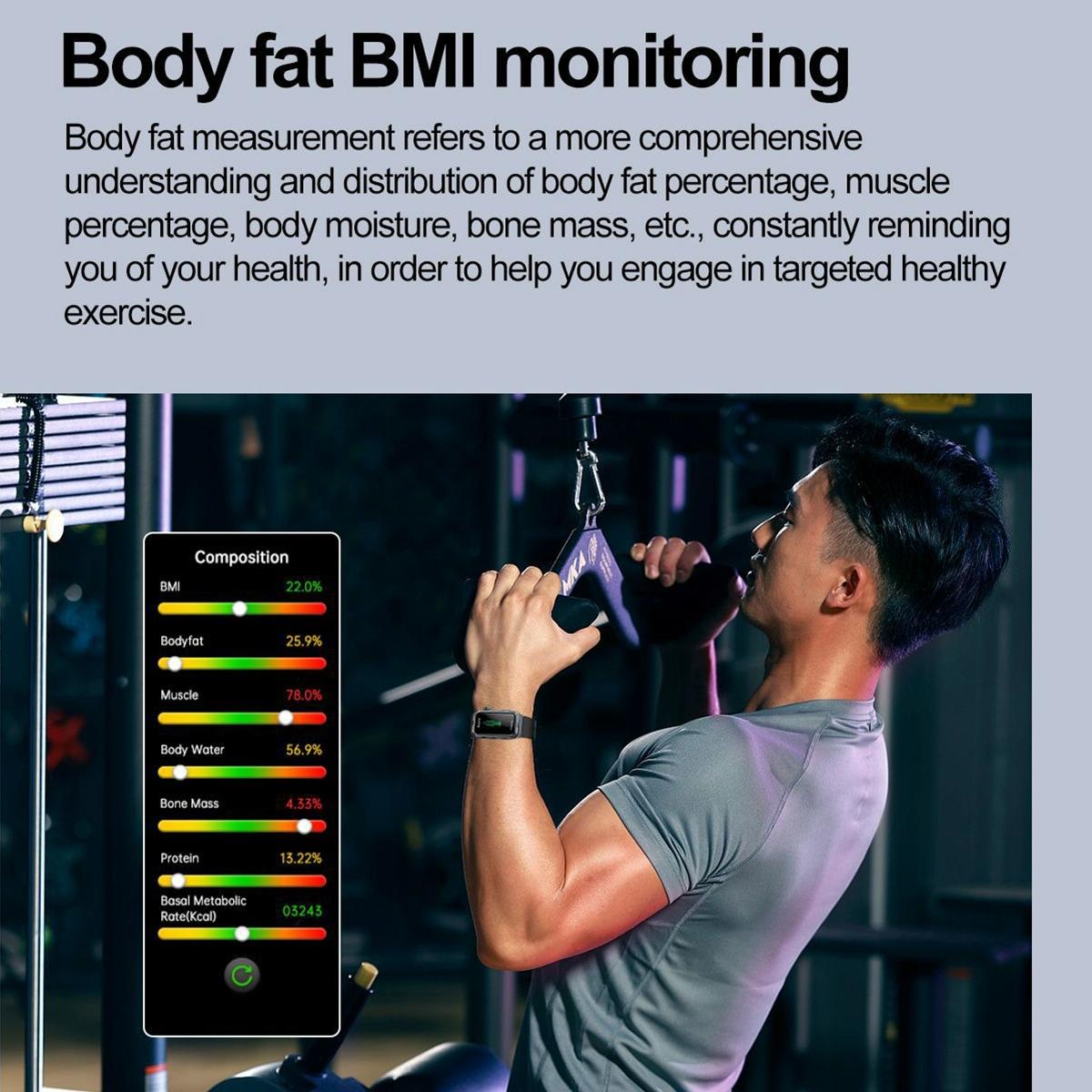 Waterproof Ecg Smart Watch For Health Monitoring - Ip68 - Blue