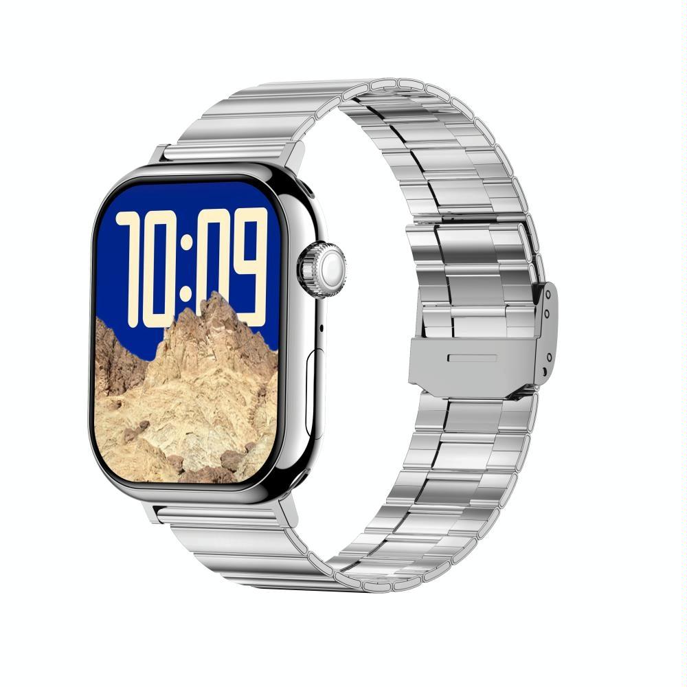 2.04 Inch Colour Screen Smart Watch Steel Strap Support Bluetooth Call - Silver