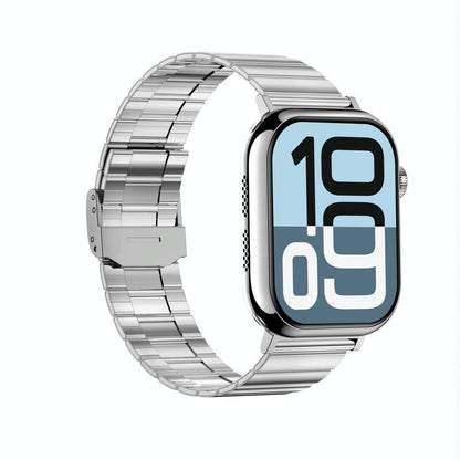 2.04 Inch Colour Screen Smart Watch Steel Strap Support Bluetooth Call - Silver