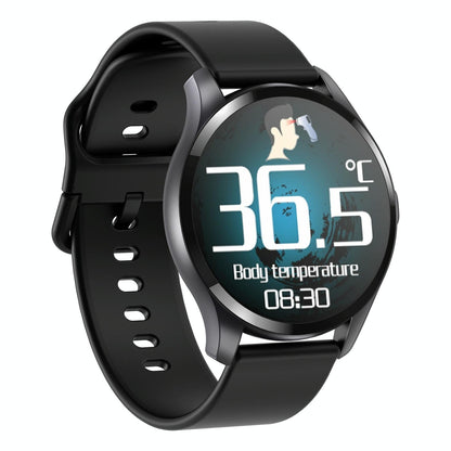1.28 Inch Tft Colour Screen Ip67 Waterproof Smart Watch Support Body Temperature Monitoring / Sleep Monitoring / Heart Rate Monitoring - Black