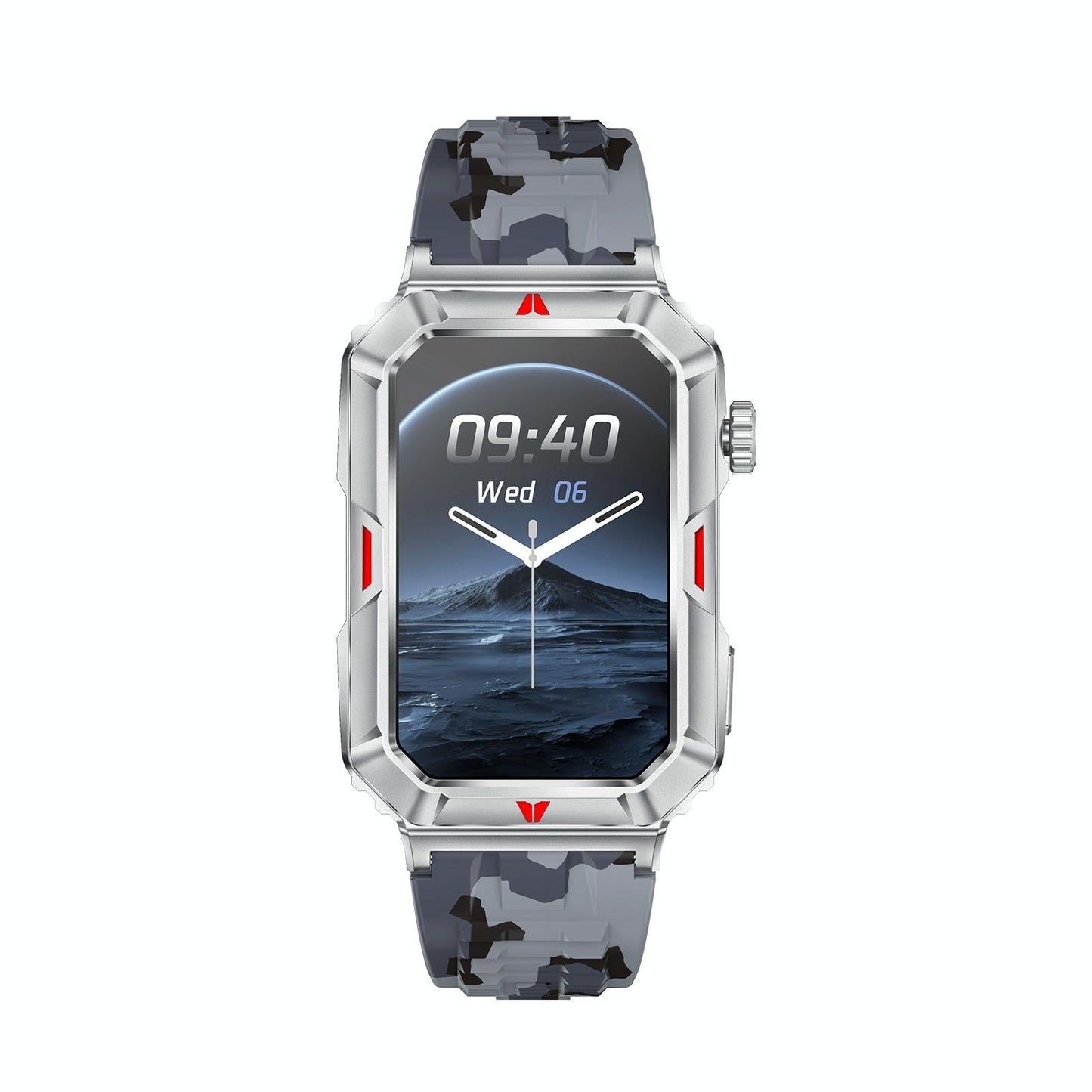 Smart Bracelet With Sleep Detection And Silicone Strap - Bt5.2 - Camo Silver