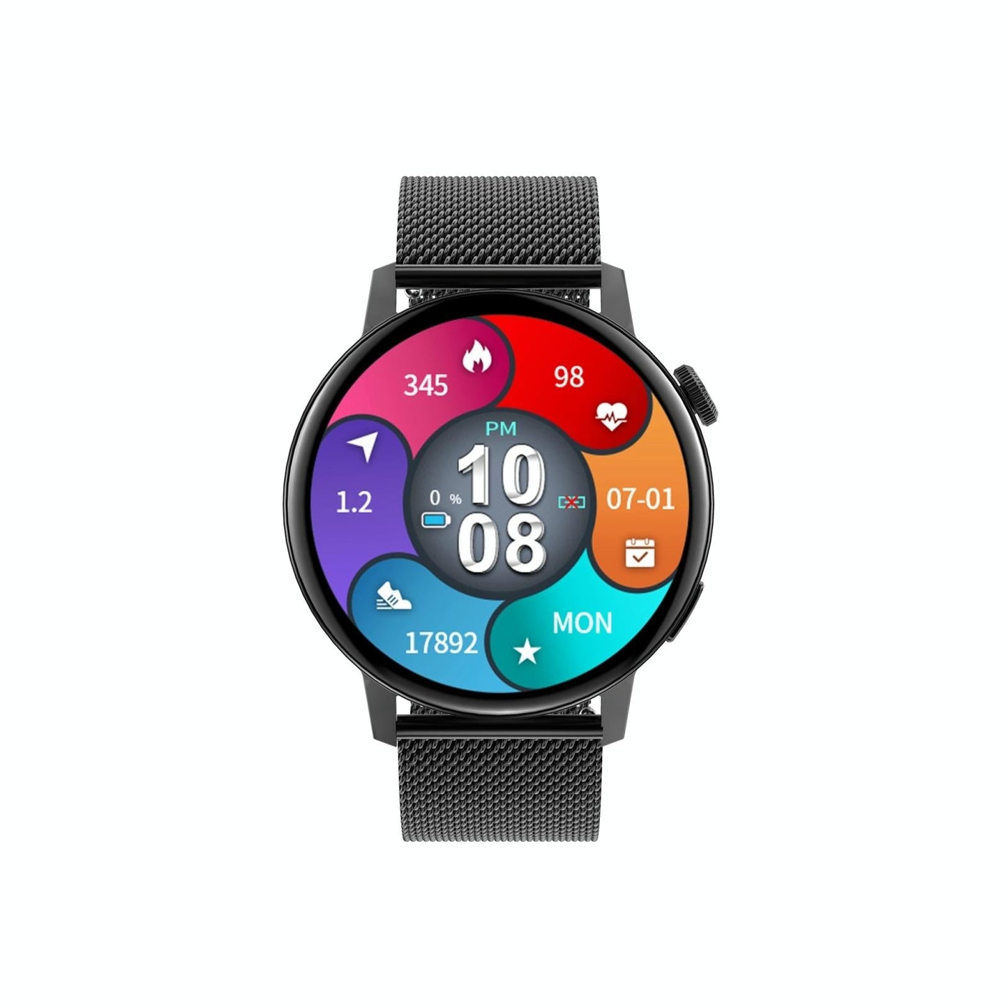 Smart Steel Watch With Colour Screen - Gold