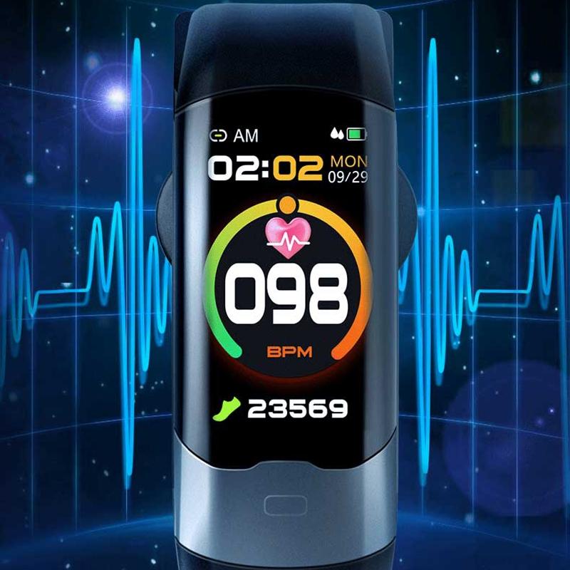 Smart Bracelet With Heart Rate And Blood Glucose Monitoring - Tft Hd - Red