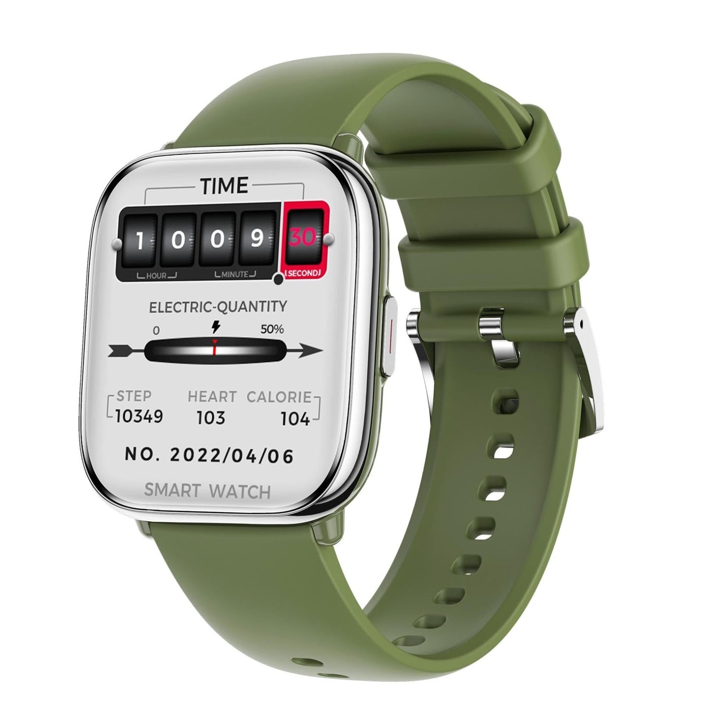 Waterproof Smart Watch With Blood Oxygen Monitoring - Ip68 - Green