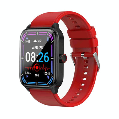 1.91 Inch Ip67 Waterproof Silicone Band Smart Watch Support Ecg / Non-Invasive Blood Glucose Measurement - Red