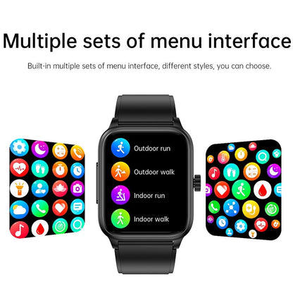 1.91 Inch Ip67 Waterproof Silicone Band Smart Watch Support Ecg / Non-Invasive Blood Glucose Measurement - Red