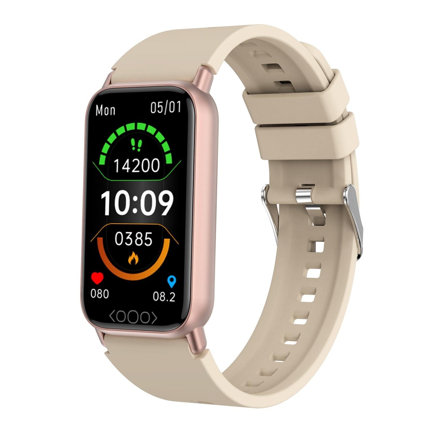Smart Health Monitoring Watch With Colour Screen - Pink