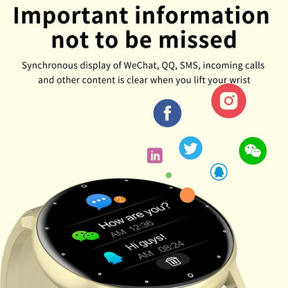 1.28 Inch Touch Screen Ip67 Waterproof Smart Watch Support Blood Pressure Monitoring / Sleep Monitoring / Heart Rate Monitoring - Gold