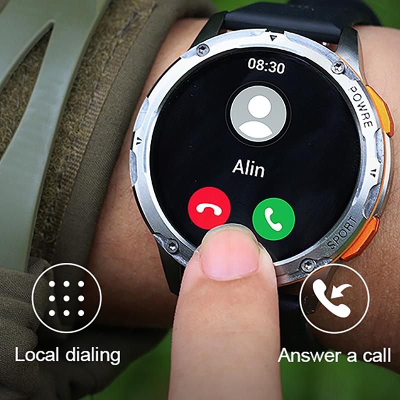 1.43 Inch Amoled Round Screen Steel Strap Smart Watch - Black