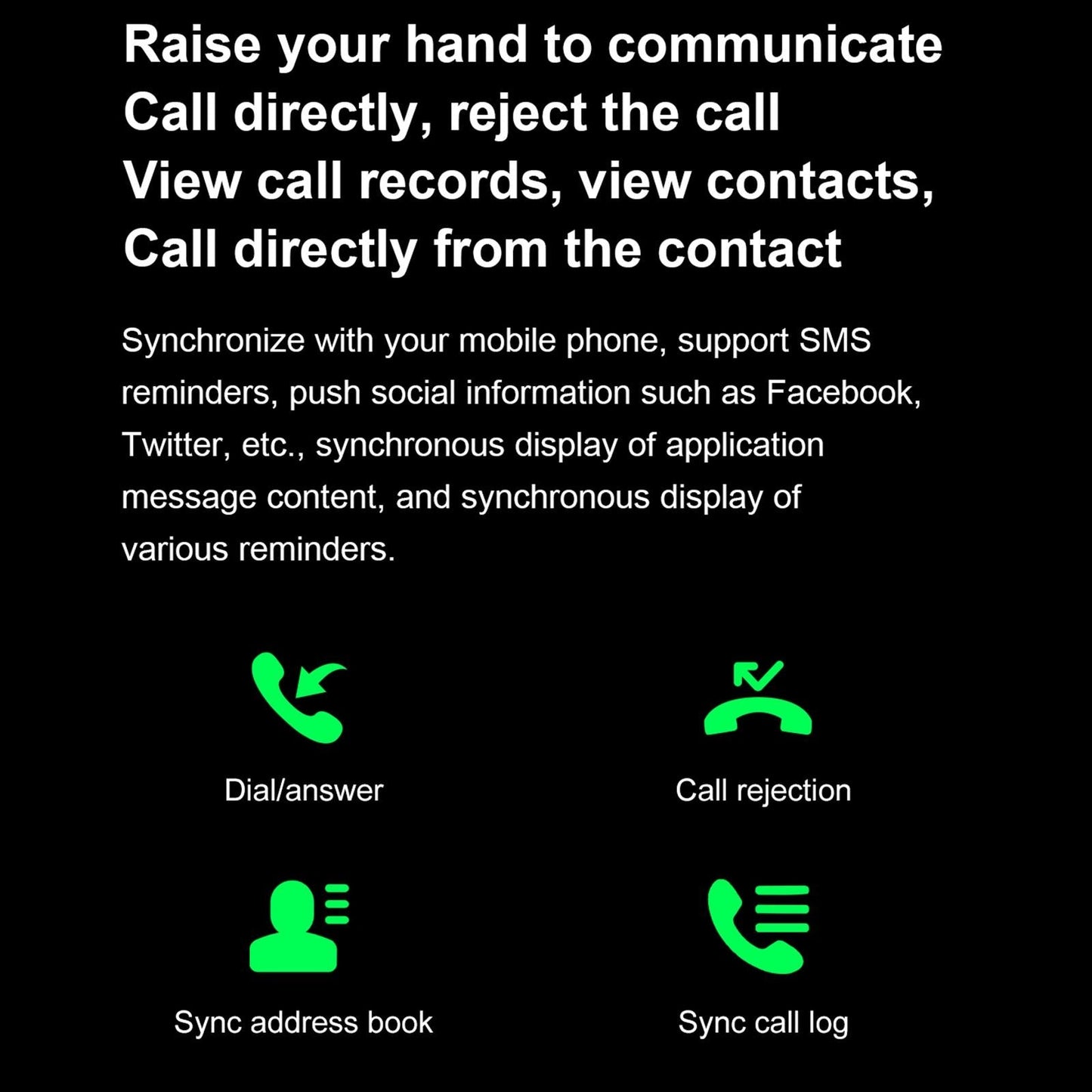 1.36 Inch Amoled Screen Leather Strap Smart Watch Support Nfc Function / Blood Oxygen Monitoring - Black