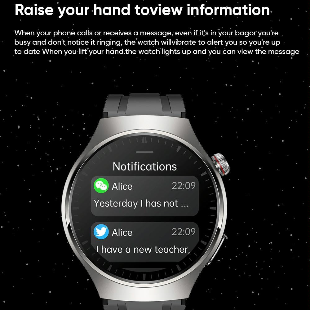 1.43 Inch Amoled Ip67 Smart Call Watch Support Ecg / Body Temperature / Blood Glucose Monitoring - Black