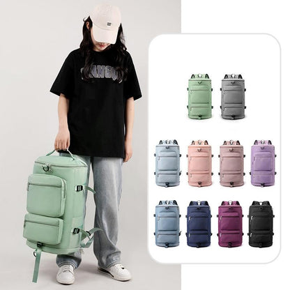 Waterproof Gym Bag - Shoe Compartment Included - Fog Blue