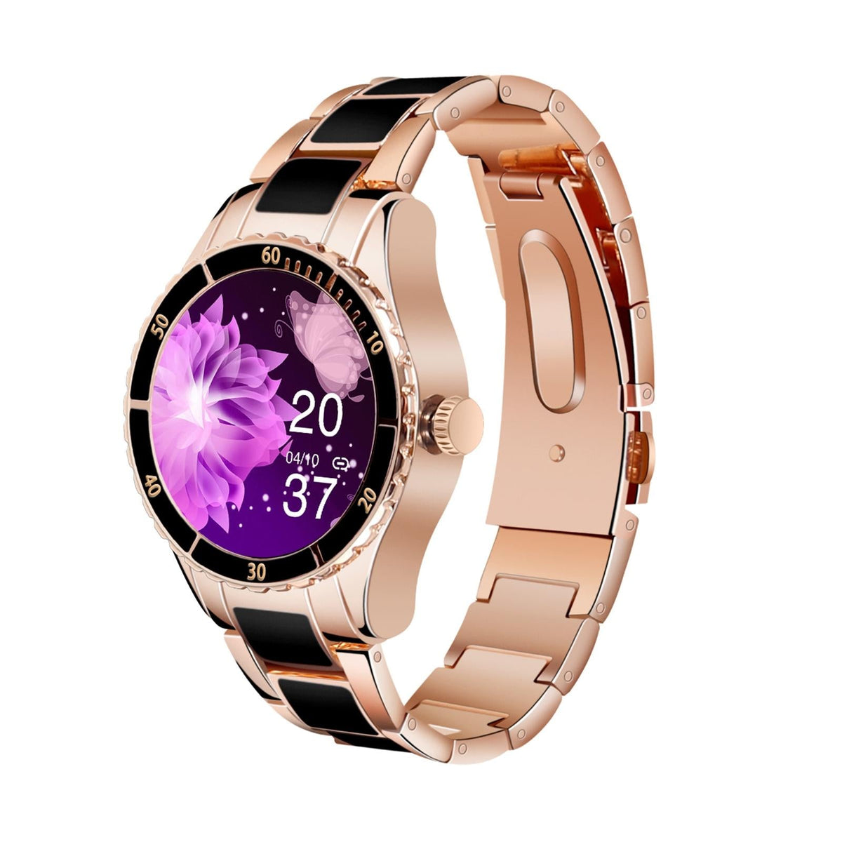Smart Bracelet With Touch Screen Heart Monitoring Voice Control And Cycle Reminder - Black